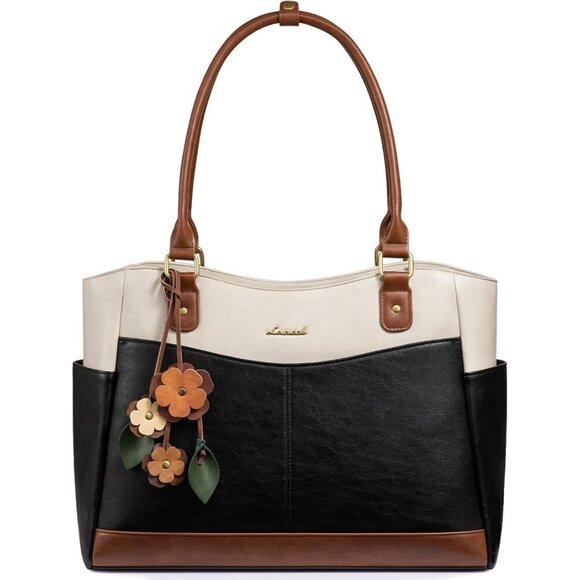 Large Capacity Laptop Bag with Cup Holder Comfortable Shoulder Bag for Women - Picture 8 of 8